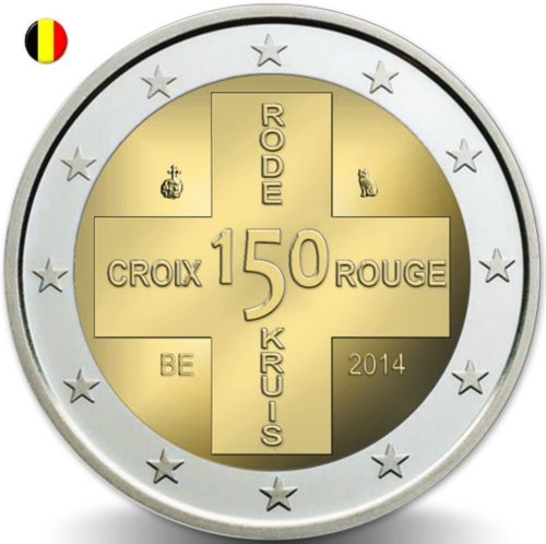 2 euros Belge 150 ans de la Croix Rouge